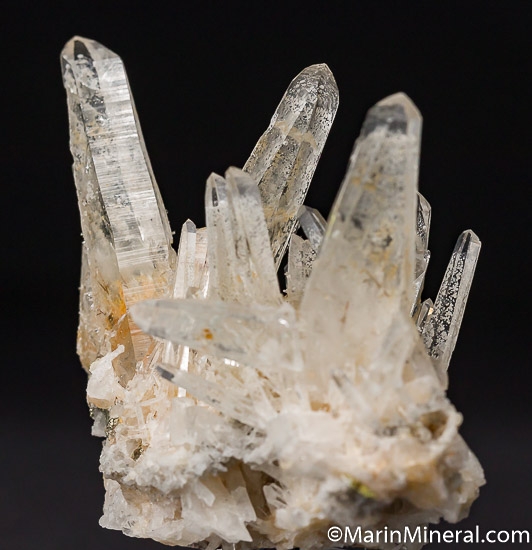 Japan Law Quartz with Sulfur, Muscovite inclusions from Mundo Nuevo Mine, Peru [db_pics/pics/J431e.jpg]