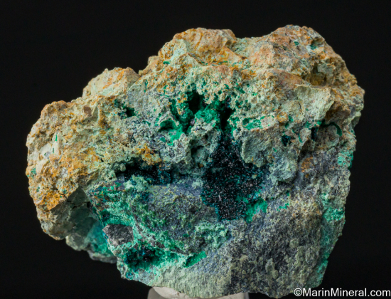 Clinoclase with Cornubite from Majuba Hill Mine, Pershing Co., Nevada, USA [db_pics/pics/LL665a.jpg]