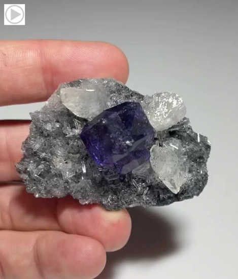 Fluorite with Calcite from Xia Yang Mine, Yongchun Co., Quanzhou, Fujian, China [db_pics/pics/LP598.mp4]