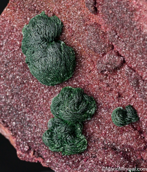 Malachite on Cobaltian Calcite from Kolwezi Mining District, Lualaba, DR Congo [db_pics/pics/ST368c.jpg]