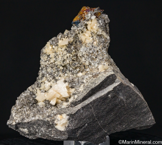 Chalcopyrite, Dolomite, Quartz from Peacock Pocket, Abbeytown Quarry, Co. Sligo, Ireland [db_pics/pics/SV551a.jpg]