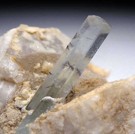Aquamarine included by Schorl from Skardu District, Pakistan [db_pics/pics/a363b.jpg]