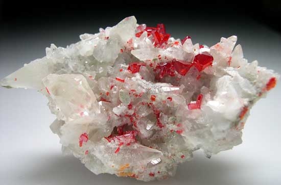 Realgar with Calcite from Shimen Realgar Mine, Hunan, China [db_pics/pics/a626a.jpg]