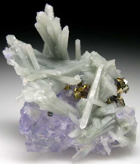 Green Quartz, Pyrite, on Fluorite from Shangbao Mine, Hunan Prov., China [db_pics/pics/a634a.jpg]