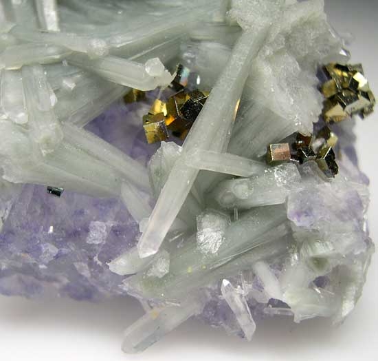 Green Quartz, Pyrite, on Fluorite from Shangbao Mine, Hunan Prov., China [db_pics/pics/a634c.jpg]