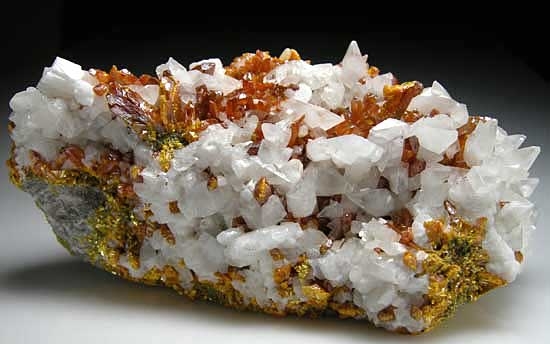 Orpiment with Calcite from Shimen Realgar Mine, Hunan, China [db_pics/pics/a696a.jpg]
