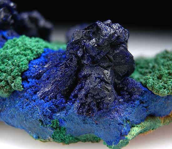Azurite on Malachite from Bou Bekker Mine, Toussit District, Oujda-Angad Prov., Morocco [db_pics/pics/af432d.jpg]
