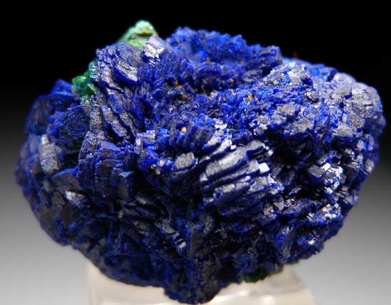 Malachite after Cuprite on Azurite from Blue Mine, Chessy, Rhone-Alpes, France [db_pics/pics/e661b.jpg]