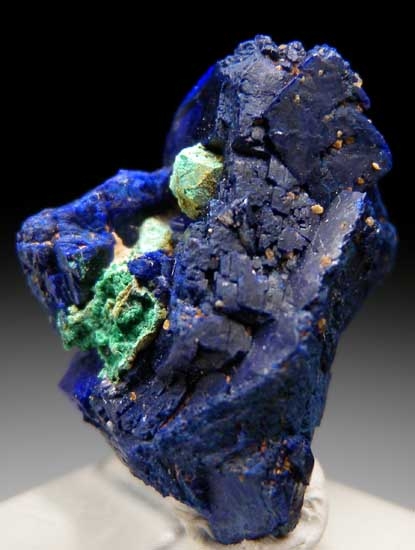 Malachite after Cuprite on Azurite from Blue Mine, Chessy, Rhone-Alpes, France [db_pics/pics/e668a.jpg]