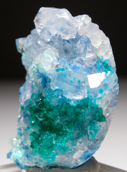 Dioptase, Quartz, Plancheite from Sanda Mine, Pool Department, Republic of the Congo [db_pics/pics/fm209c.jpg]