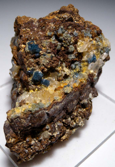 Scorodite with Selenite from Mina Oujela, Mapimi, Durango, Mexico [db_pics/pics/fm389b.jpg]