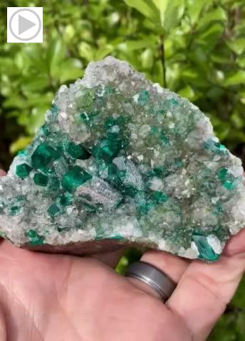 Quartz on Dioptase from Kaokaveld, Namibia [db_pics/pics/fm640.mp4]