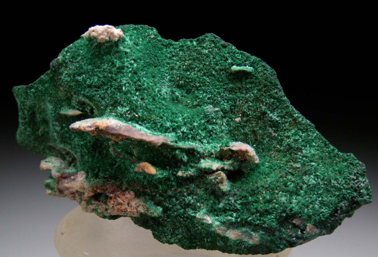 Calcite on Malachite from Tsumeb, Namibia [db_pics/pics/p278b.jpg]