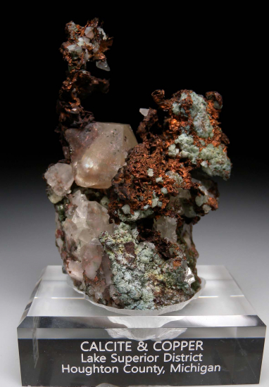 Copper with Calcite from Lake Superior District, Houghton Co., Michigan, USA [db_pics/pics/p381a.jpg]