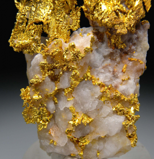 Gold on Quartz from Eagle's Nest Mine, Michigan Bluff, Placer County, California, USA [db_pics/pics/p399d.jpg]