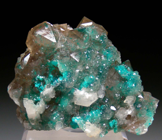 Dioptase in Quartz from Sanda Mine, Pool Department, Republic of Congo [db_pics/pics/p721a.jpg]