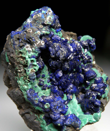Azurite on Malachite from La Sal, San Juan Co., Utah, USA [db_pics/pics/r349b.jpg]